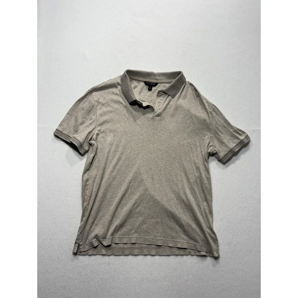 Banana Republic Polo Shirt Mens Small Gray Short Sleeve Jersey Cotton Casual